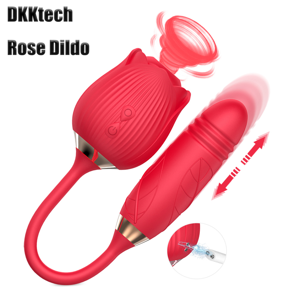Rose Sex Toys Dildo Vibrator Sucking & Thrusting