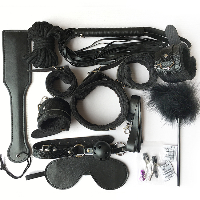 10 Pcs BDSMLeather Bondage Sets Restraint Kits