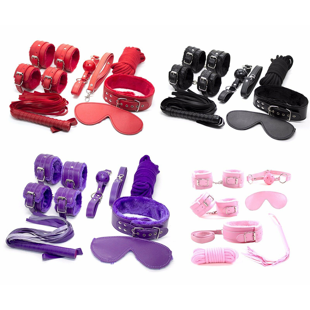7 Pcs BDSM Leather Bondage Sets Restraint Kits 