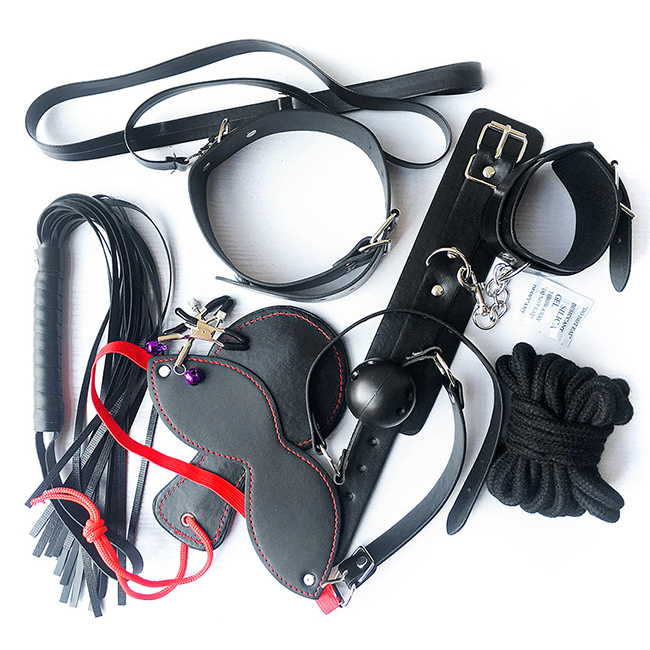 8 Pcs BDSM Leather Bondage Sets Restraint Kits 