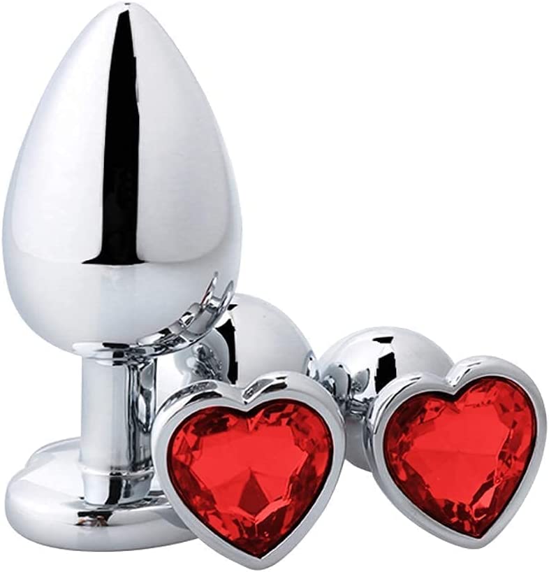 3 Pcs Luxury Jewelry Design Fetish Heart Metal Anal Butt Plug