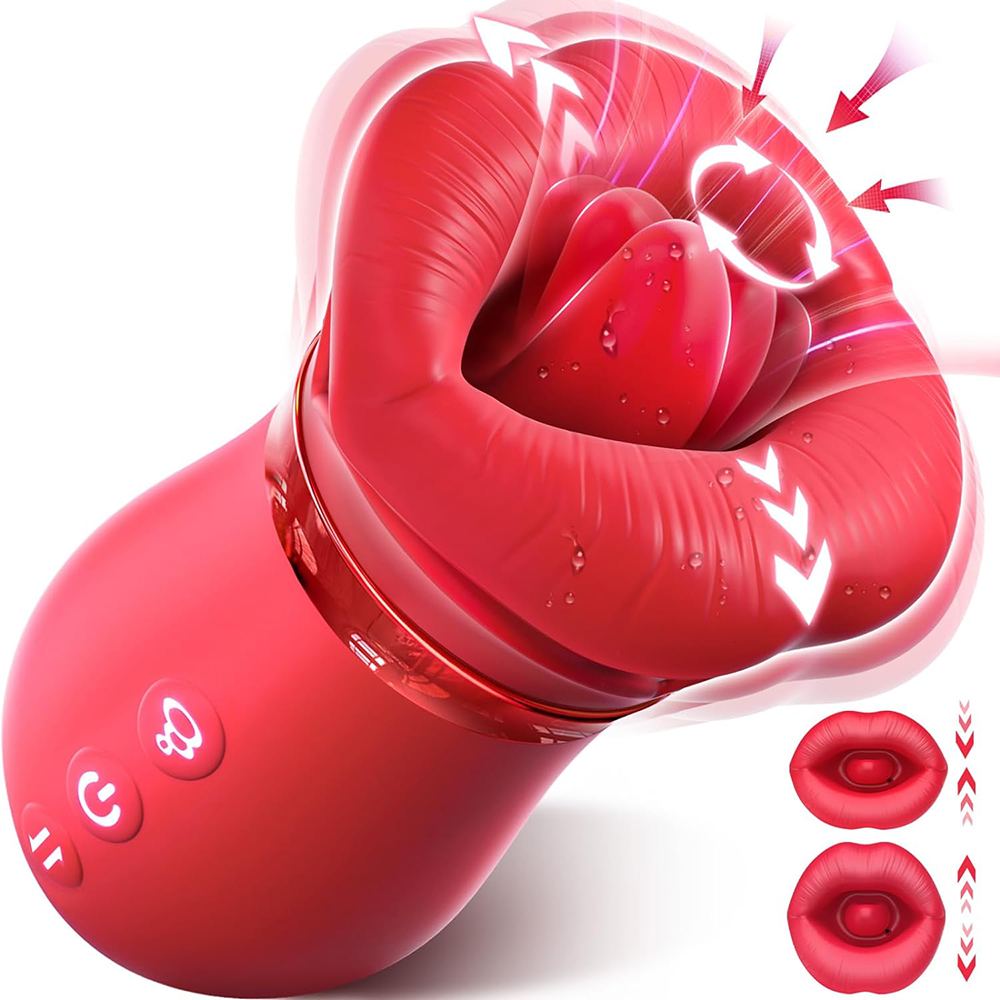 5IN1 Mouth Sucking Vibrator Rose Sex Toy